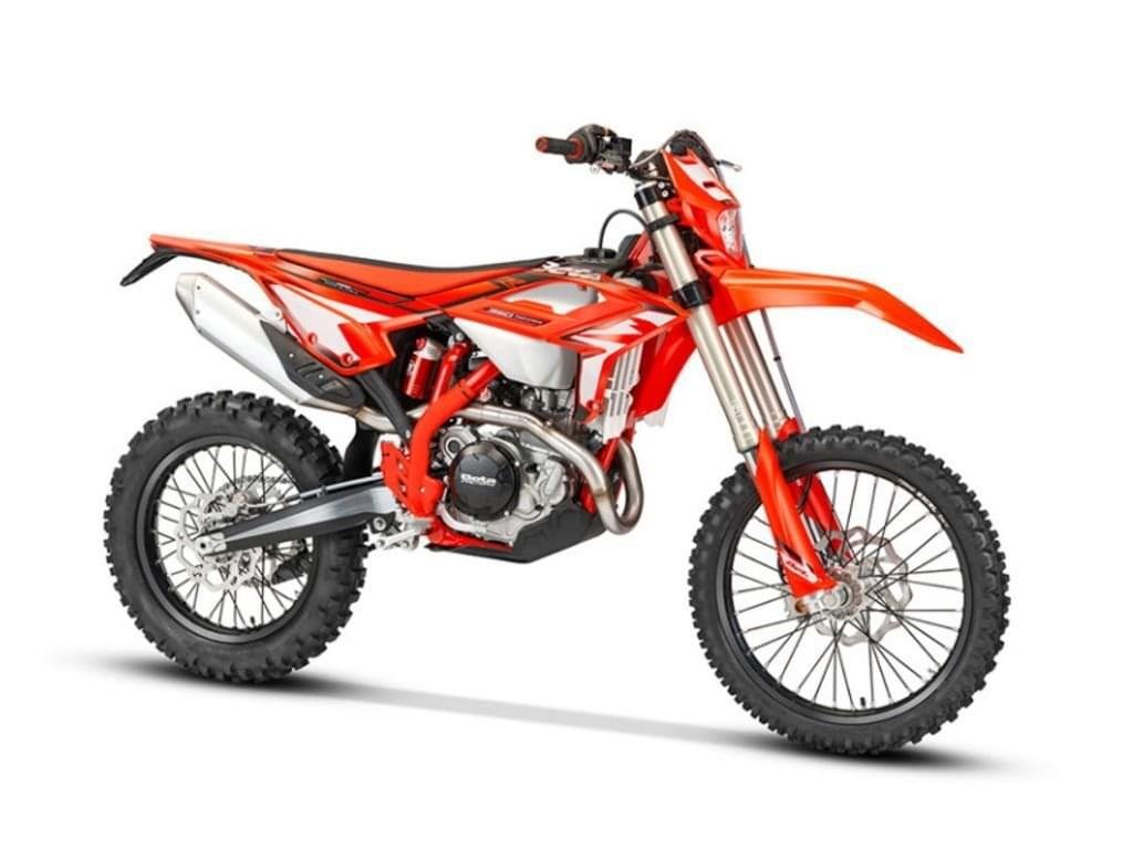 The 2024 Beta Dirt Bike is a strong and smooth off-road motorcycle made for fun trail riding
