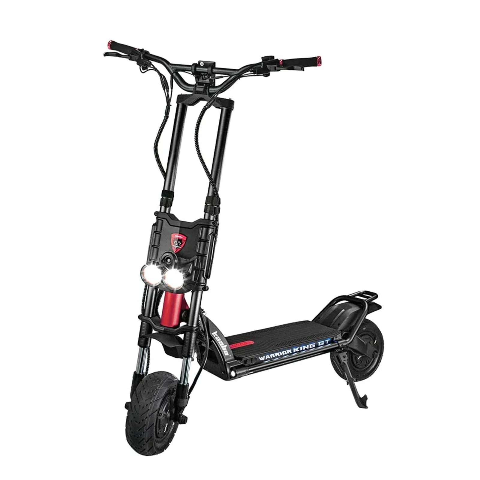 The King GT Pro is a super fast electric scooter that can go up to 62 mph and climb steep hills easily.